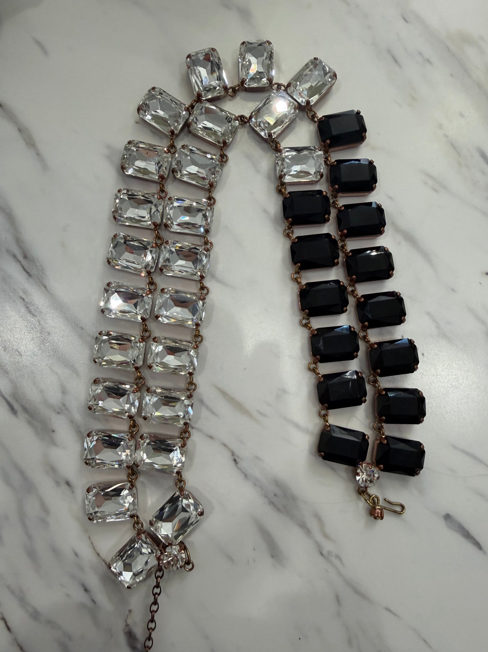 Alba Bijoux Diamond & Amethyst Brass Necklace