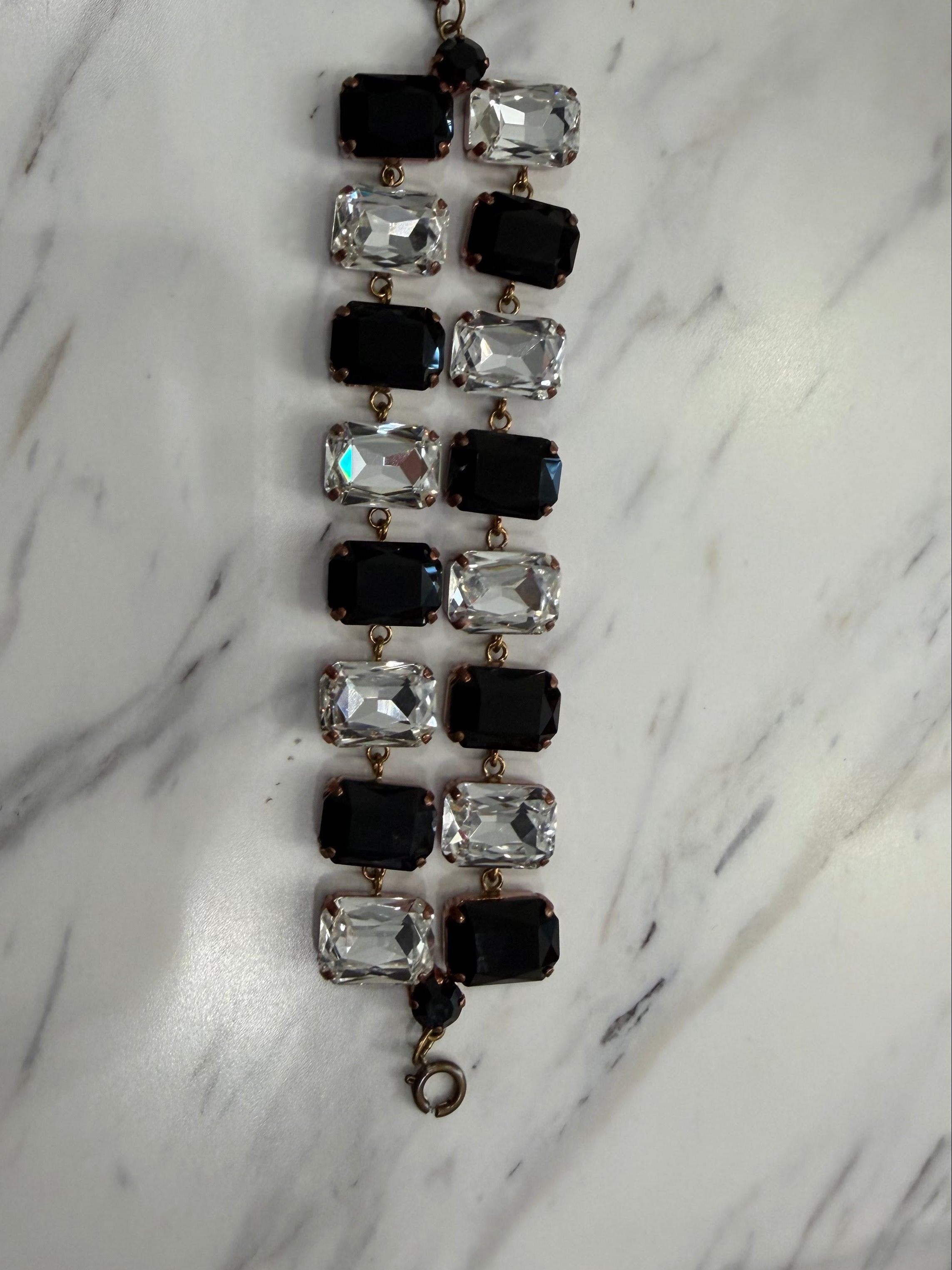 Alba Bijoux Diamond & Amethyst Brass Bracelet