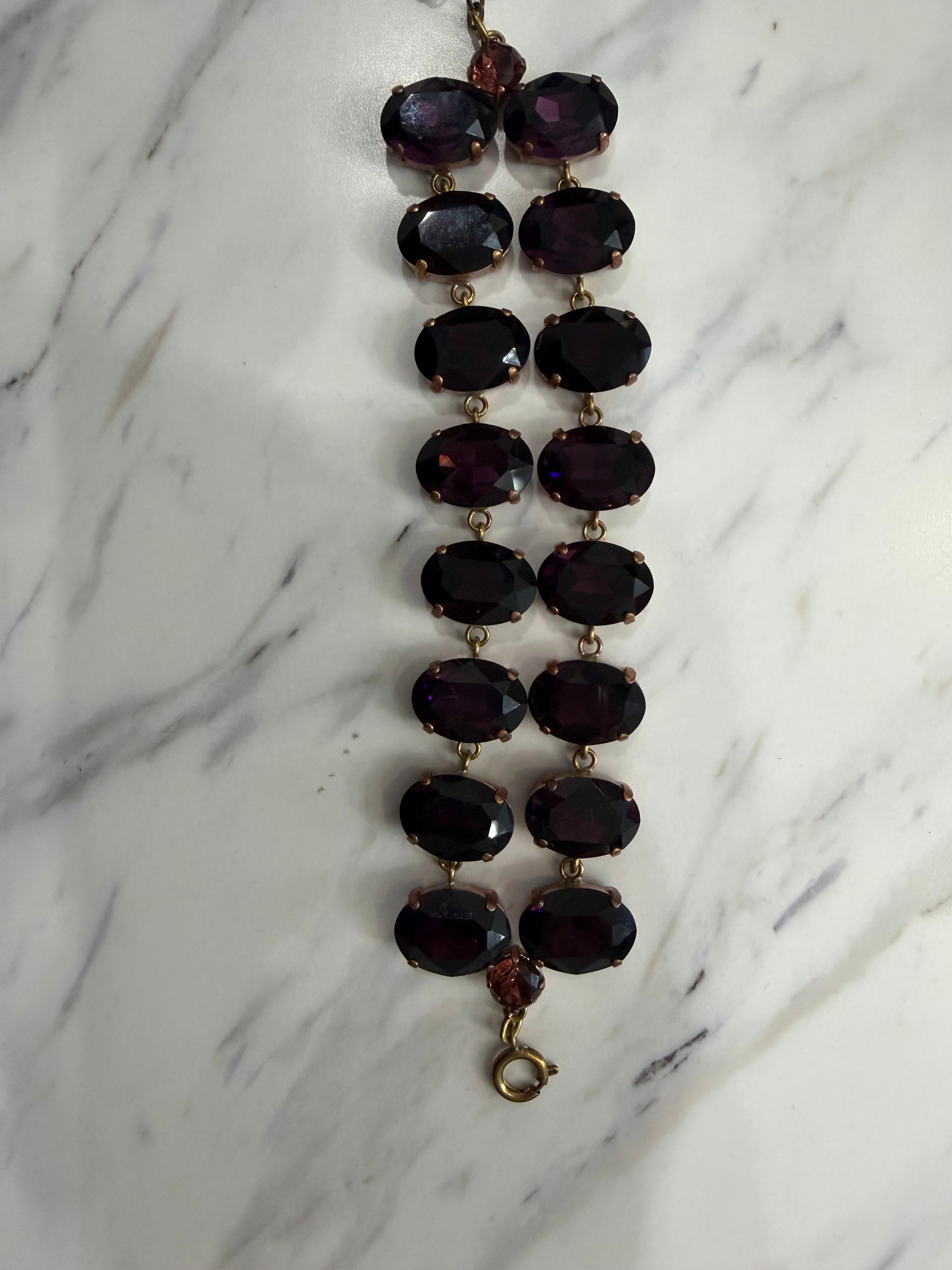 Alba Bijoux Brass & Amethyst Bracelet