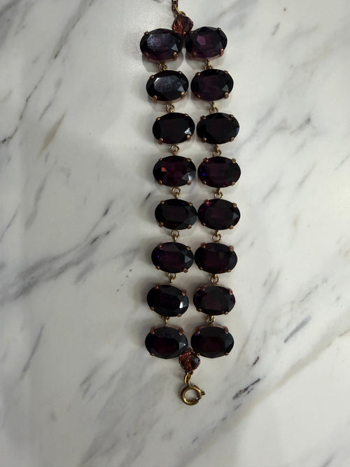 Alba Bijoux Brass & Amethyst Bracelet