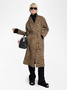 Zadig&Voltaire Mentle Coat - Long Leopard Print Cotton Coat