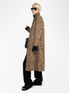 Zadig&Voltaire Mentle Coat - Long Leopard Print Cotton Coat