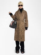 Zadig&Voltaire Mentle Coat - Long Leopard Print Cotton Coat