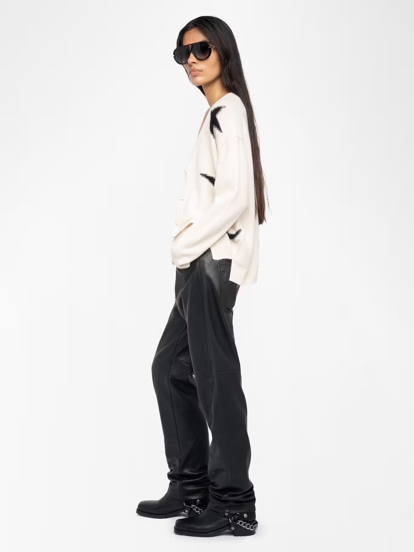 Zadig&Voltaire Mirkaz Cashmere Cardigan in Ecru