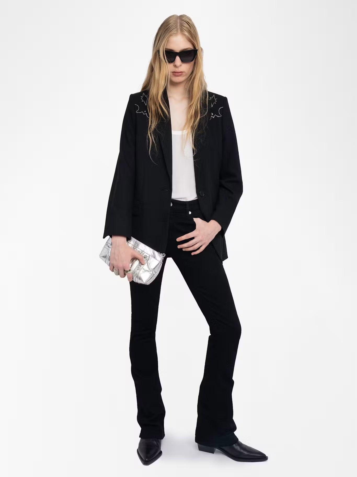 Zadig & Voltaire Viva Black Rhinestone Blazer