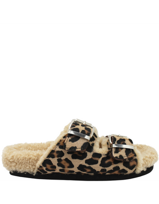 Antenora Misaki Shearling Lined Leopard Sandal