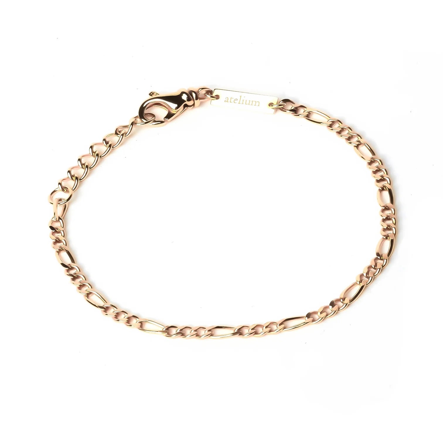 Atelium 3.0mm 18k Gold Figaro Chain Bracelet
