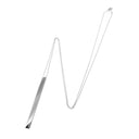 Atelium 925 Sterling Silver Long Bar Pendant Necklace