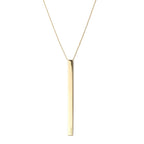 Atelium 18k Gold Long Bar Pendant Necklace