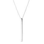 Atelium 925 Sterling Silver Long Bar Pendant Necklace