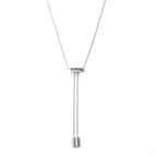 Atelium 925 Sterling Silver Long Bar Pendant Necklace