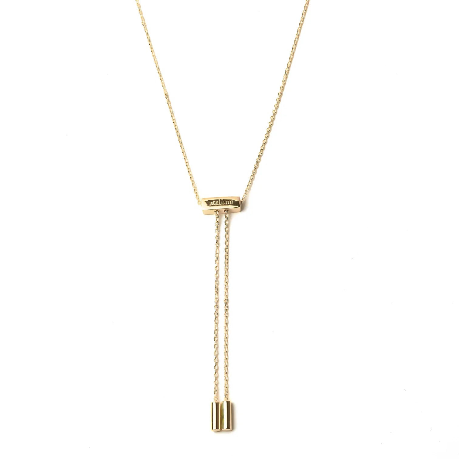 Atelium 18k Gold Long Bar Pendant Necklace