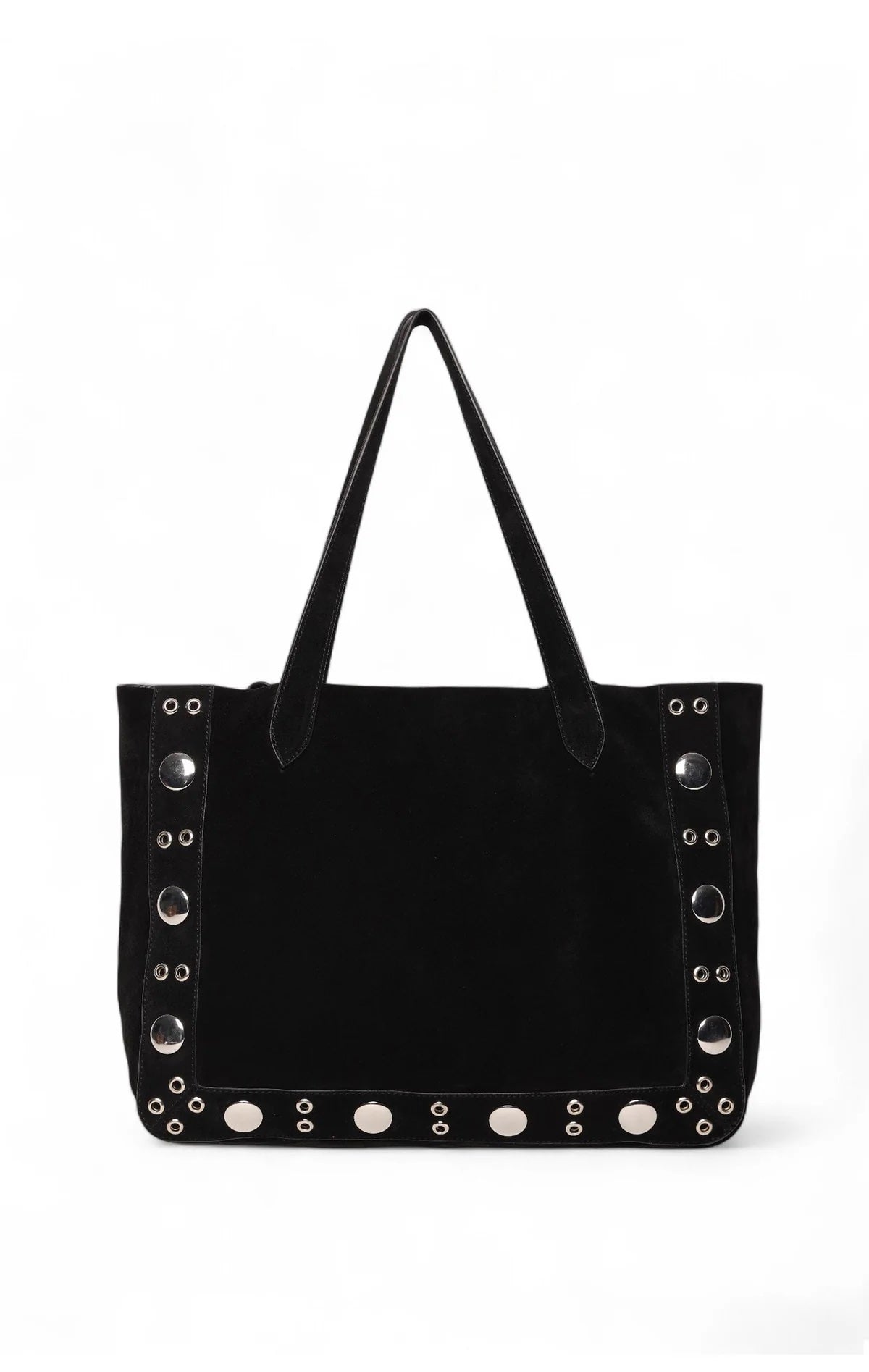 Walter Baker Flynn Studded Tote, Black Suede