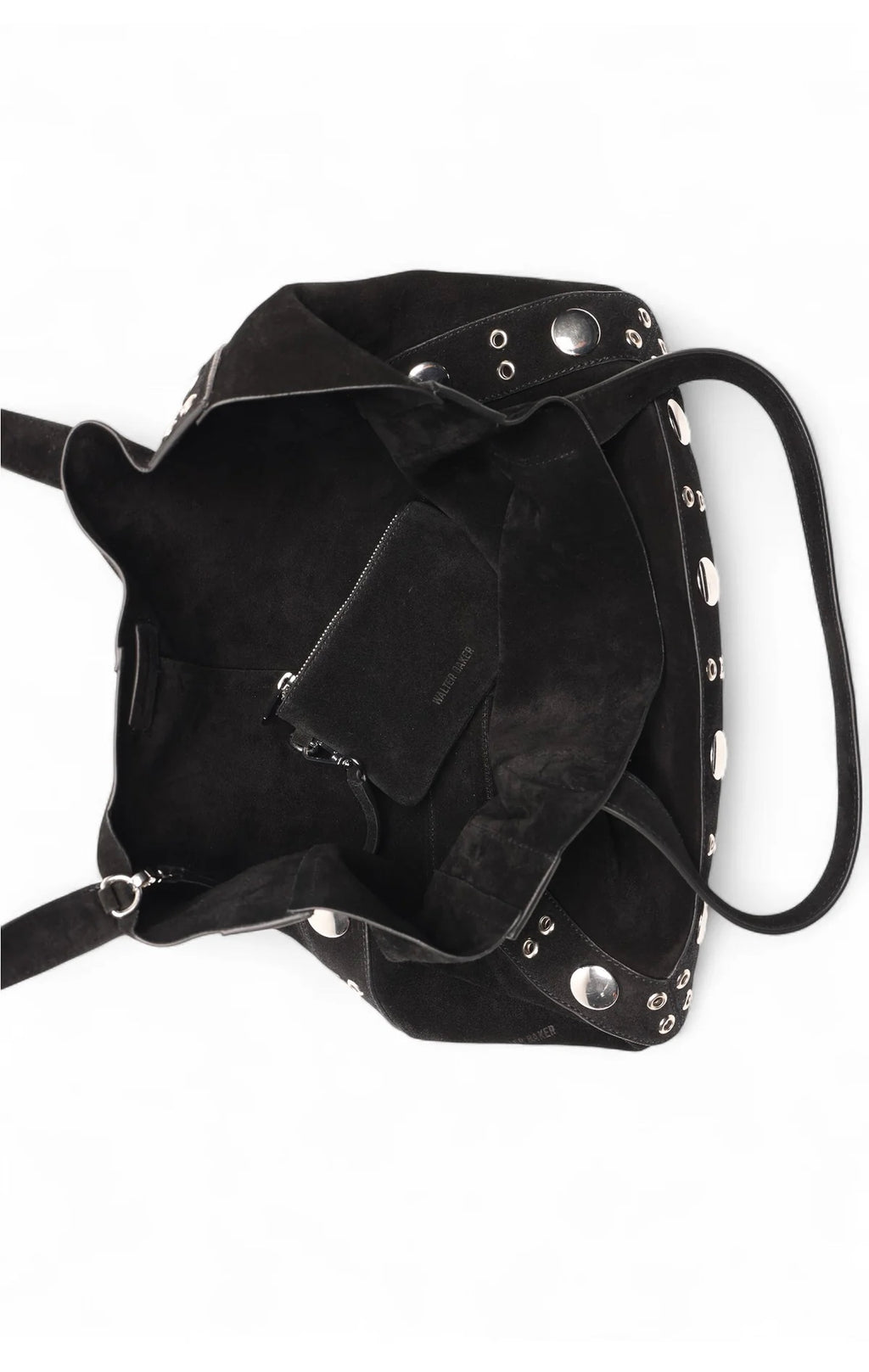 Walter Baker Flynn Studded Tote, Black Suede
