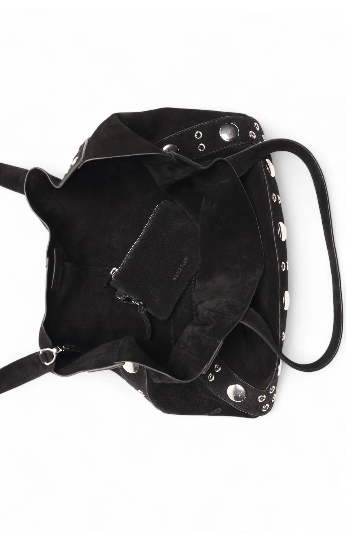 Walter Baker Flynn Studded Tote, Black Suede