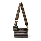 Think Royln Small Downtown Crossbody in Dark Mocha Patent