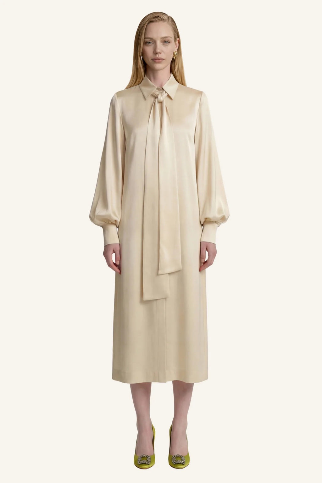 Aiste Hong Tie-Neck Shirt Dress