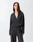 PINKO Dark Denim Blouse with Eyelets