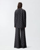 PINKO Dark Denim Blouse with Eyelets