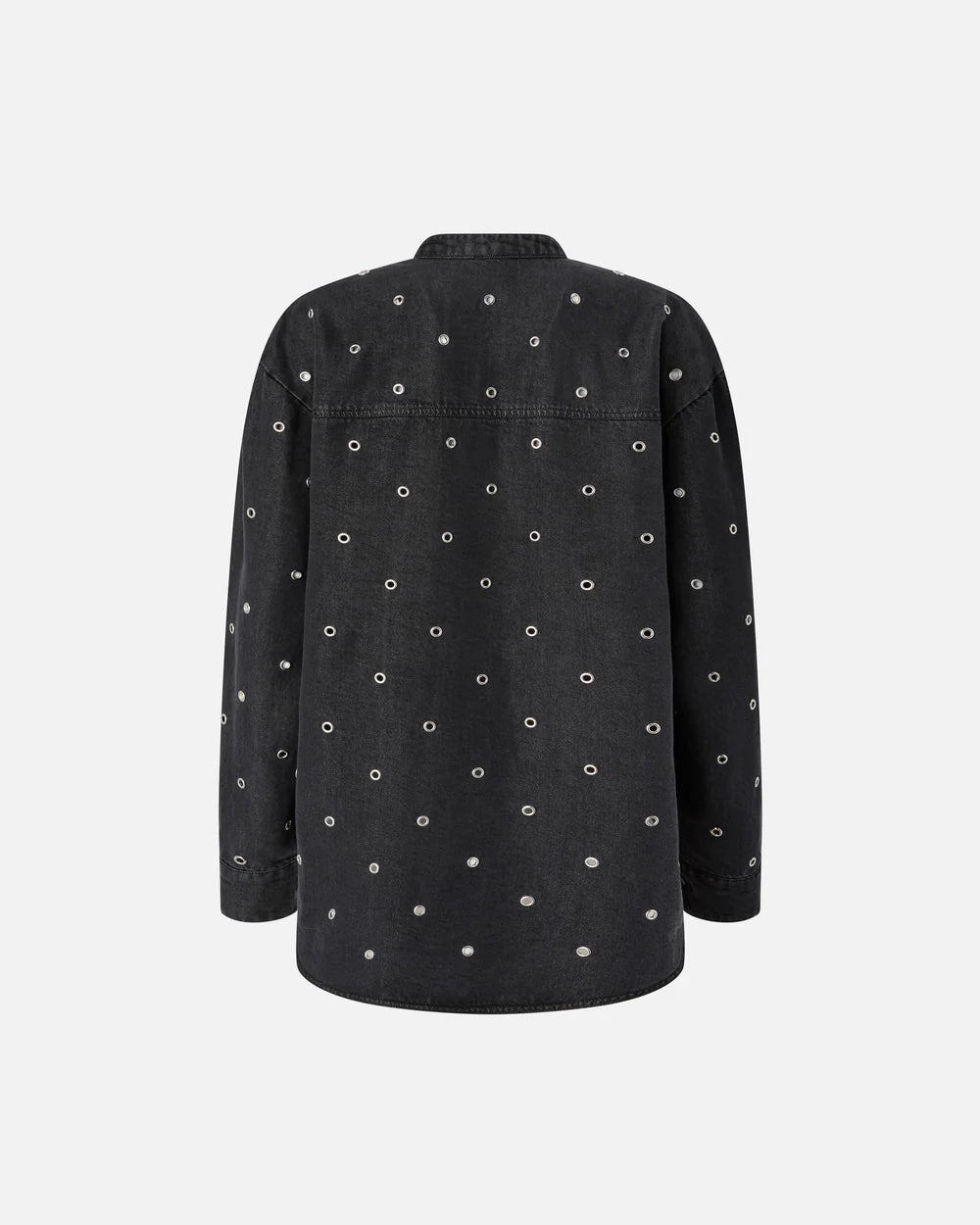 Pinko Dark Denim Blouse with Eyelets