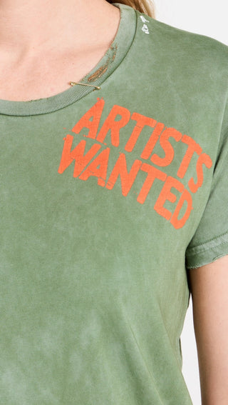 Free City Artists Wanted Paint Short Sleeve Tee in Surplus Green