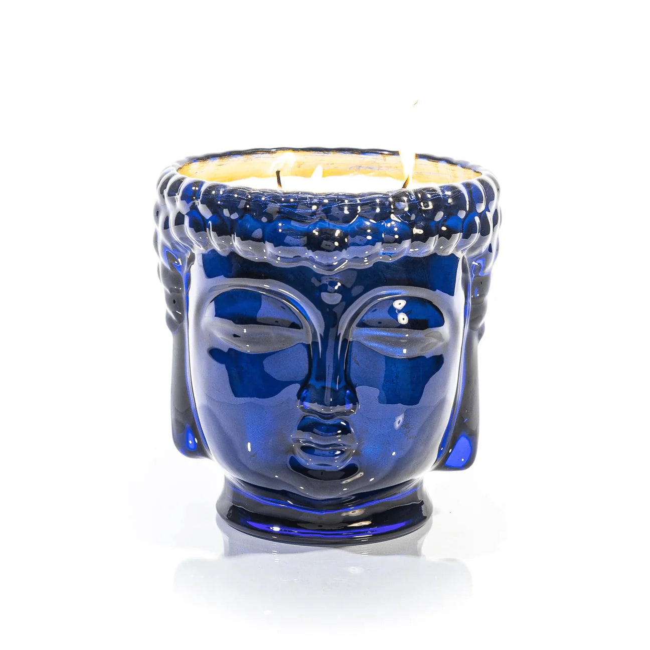 Thompson Ferrier Emerald Blue Glass Buddha Candle