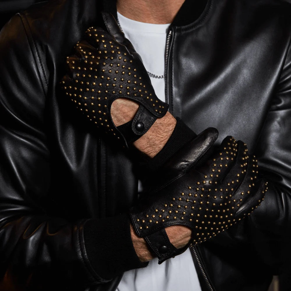 Seymoure Unisex Leather Studded Driving Glove