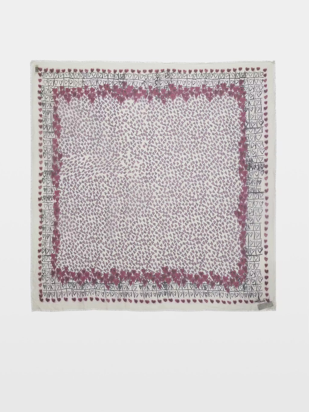 Zadig & Voltaire Kerry Hearts Scarf in FLASH