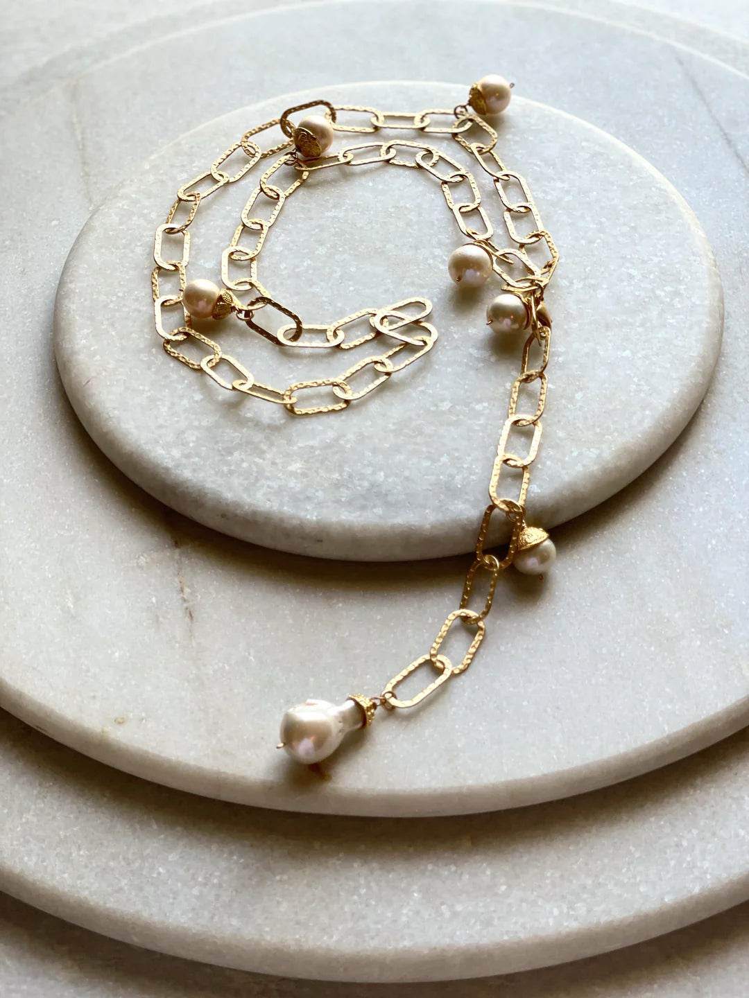 Bittersweet Designs Loop Necklace Ivory Baroque
