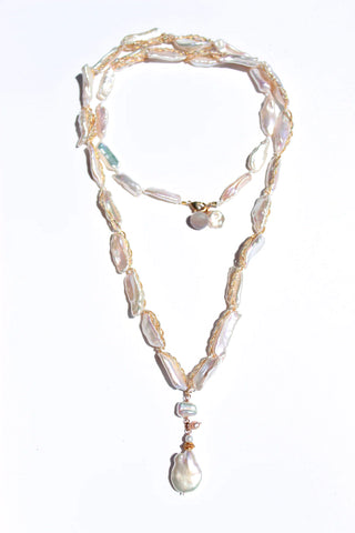 Bittersweet Designs Maya Necklace Ivory Pearls