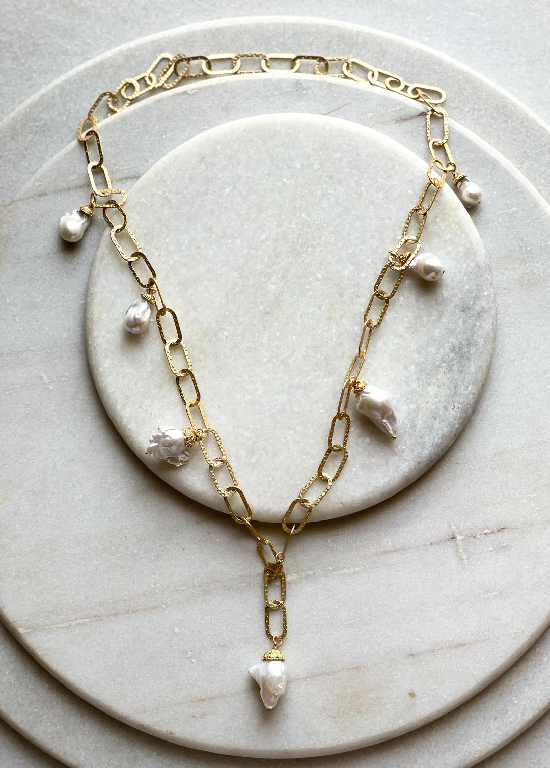 Bittersweet Designs Loop Necklace Ivory Baroque