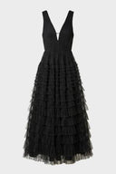 Twinset Ruffle V-Neck Dress Black