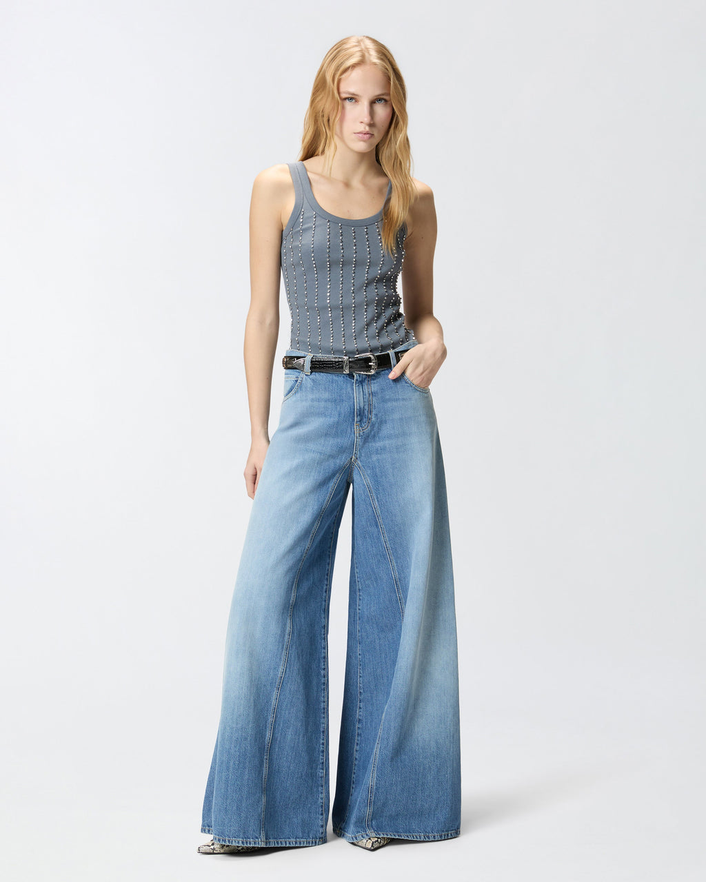 PINKO Flared Jeans with Super Wide Leg