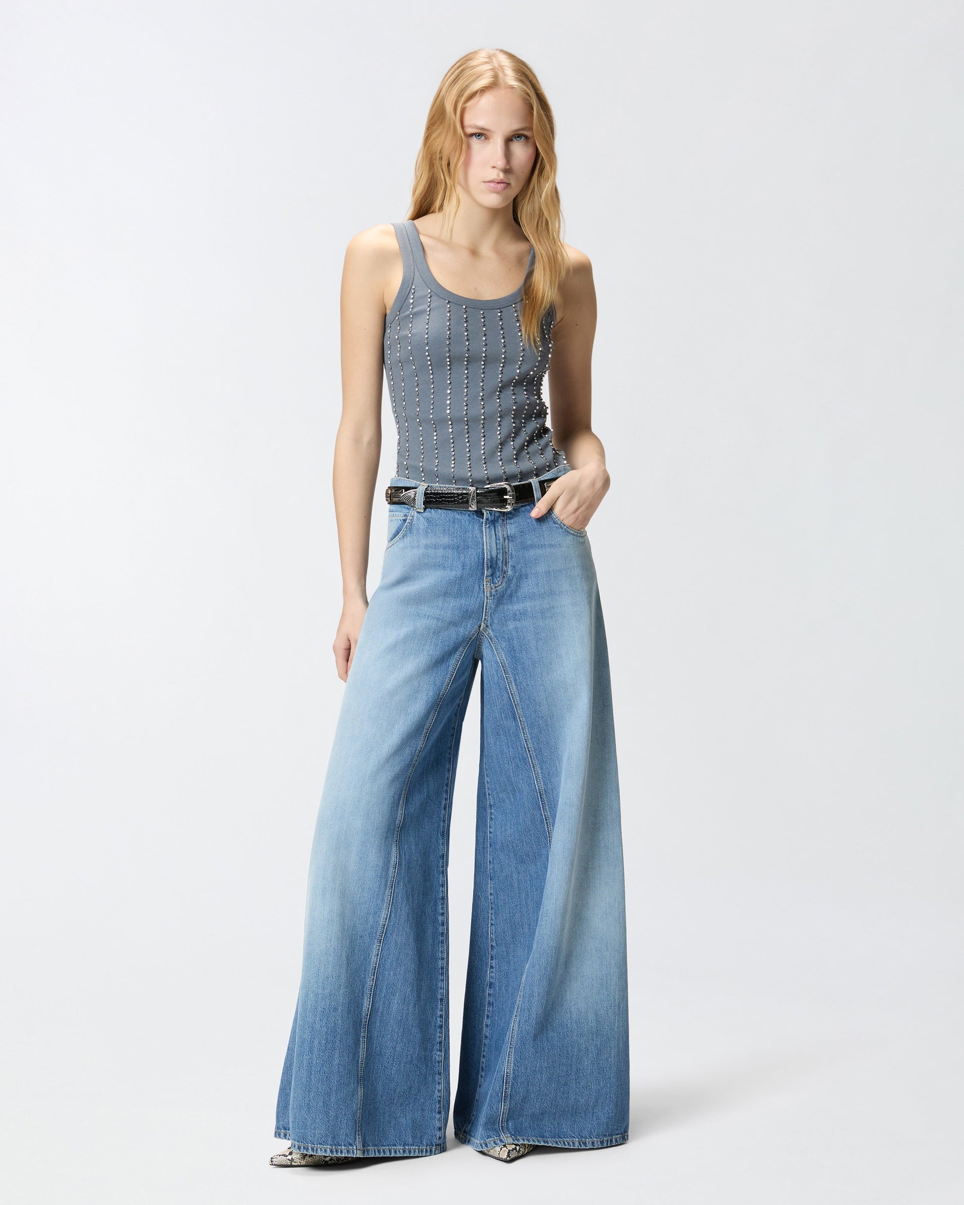 PINKO Flared Jeans with Super Wide Leg