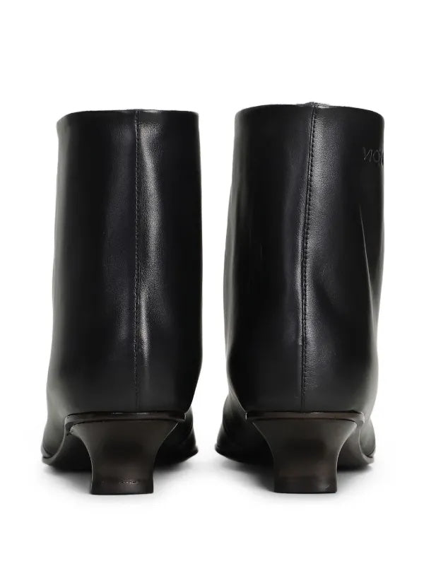 Vicini Square-Toe Boots in Black
