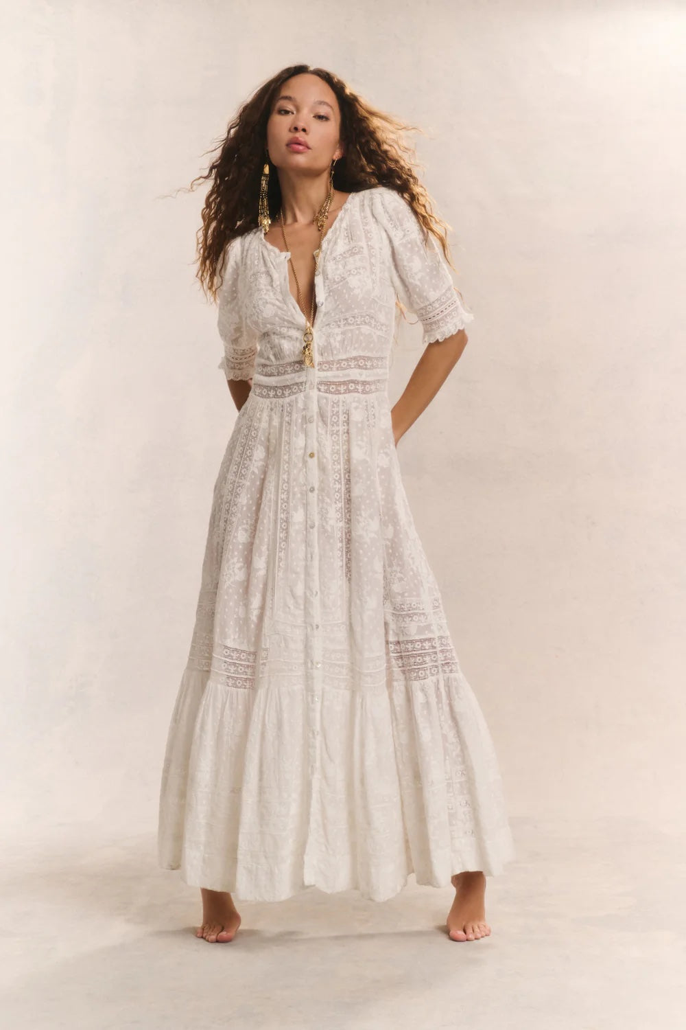 LoveShackFancy Minka Heritage Maxi Dress