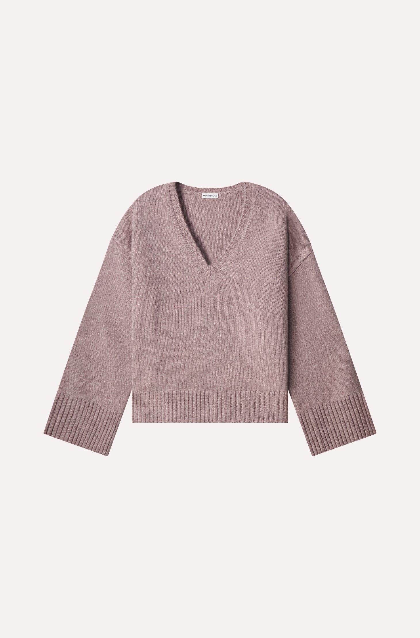 Minnie Rose Luxe Cashmere Embellished V Neck