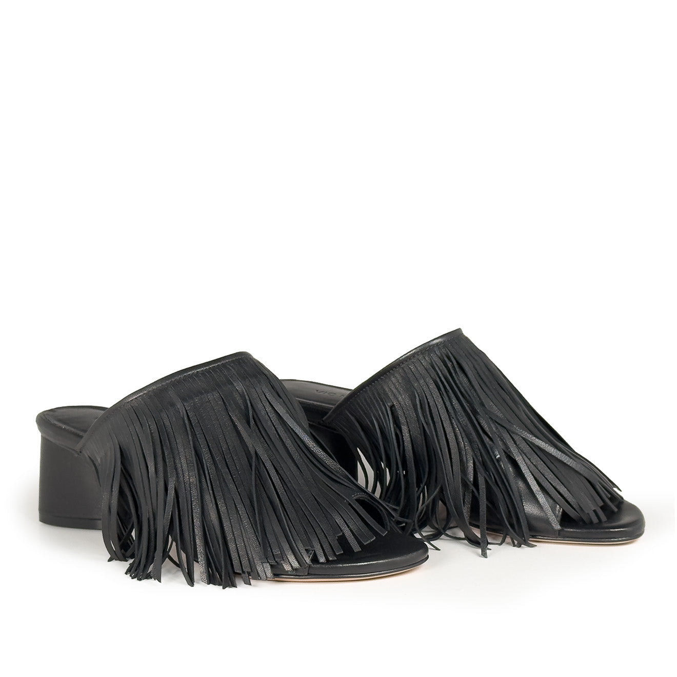 VicMatie K16_DROP MULE BLACK IN SOFT NAPPA LEATHER