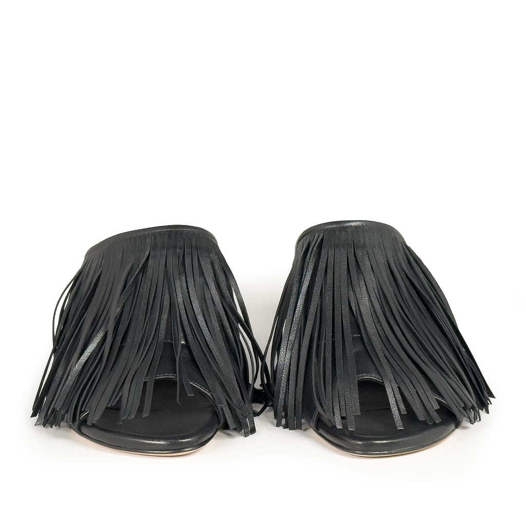 VicMatie K16_DROP MULE BLACK IN SOFT NAPPA LEATHER