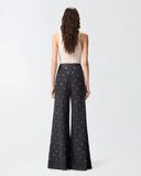 PINKO Wide-Leg Jeans in Dark Denim with Eyelets