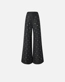 PINKO Wide-Leg Jeans in Dark Denim with Eyelets