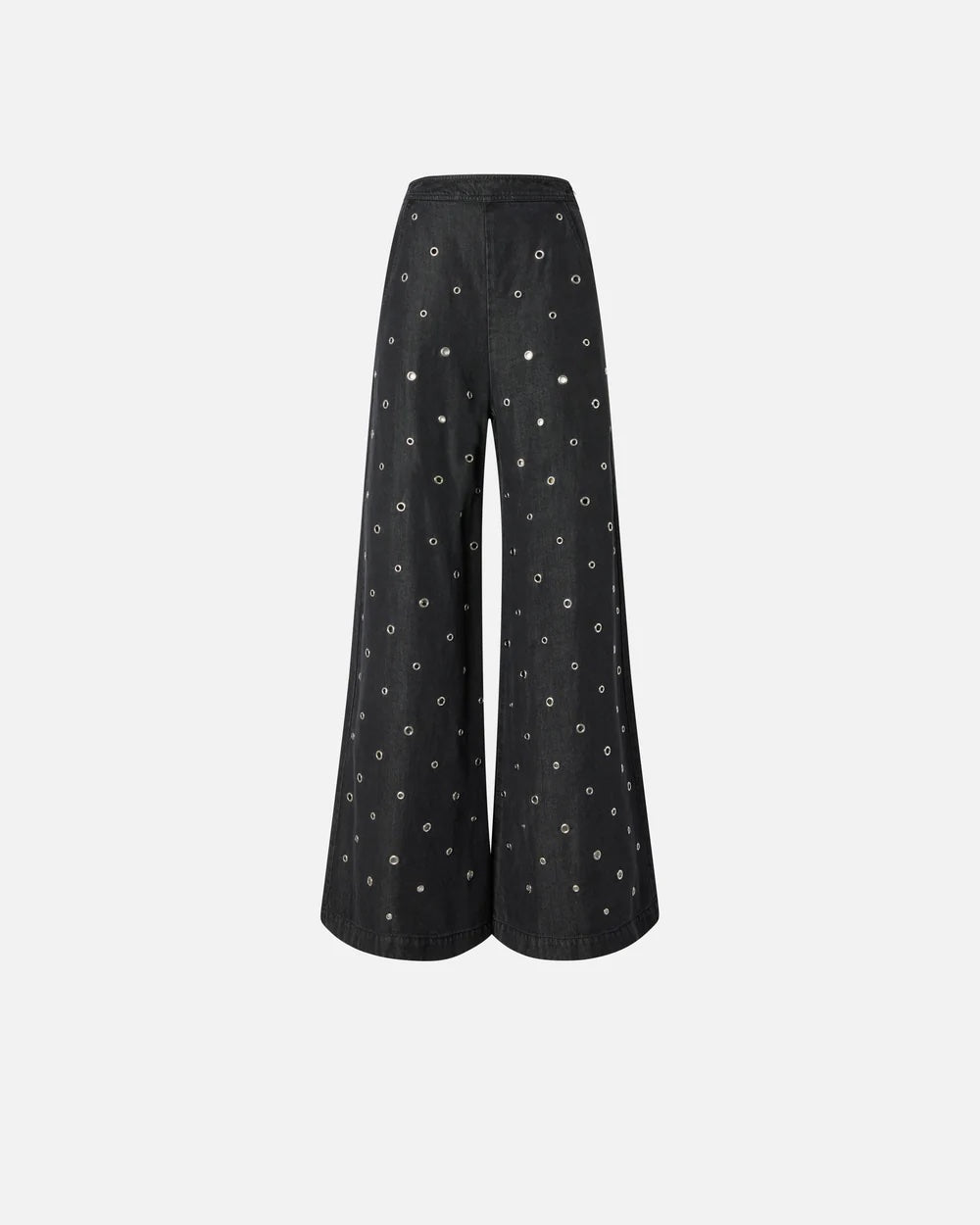 PINKO Wide-Leg Jeans in Dark Denim with Eyelets