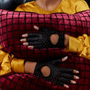 Seymoure UNISEX 3/4 Fingerless Driving Gloves with Studs