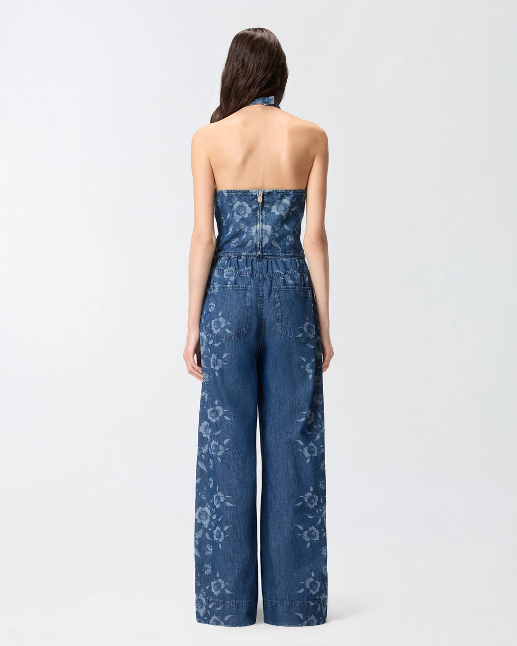 PINKO Denim Floral Top