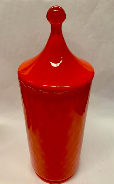 End of History Orange Glass Jar