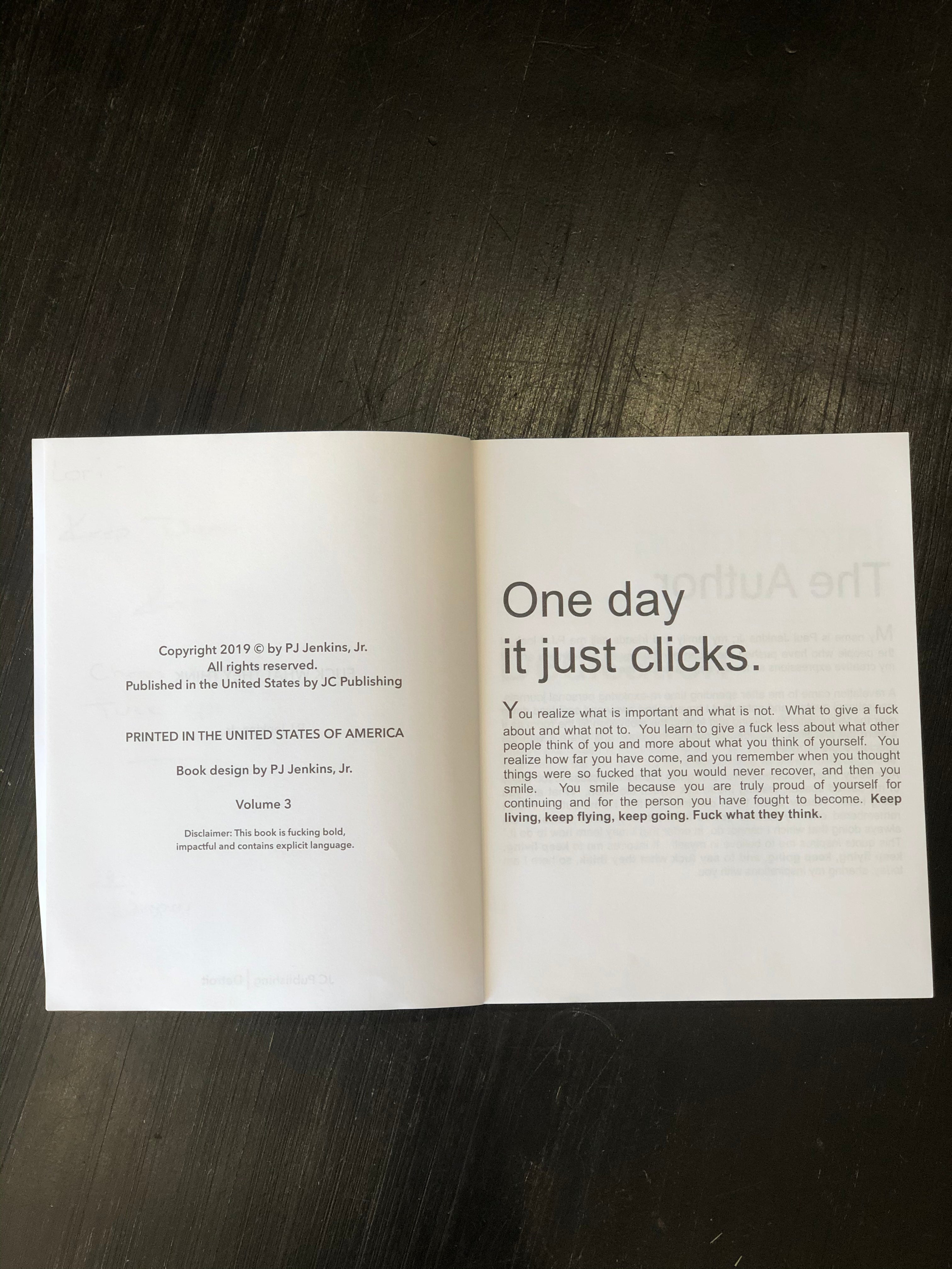 Fu*k What They Think Book By PJ Jenkins Jr.