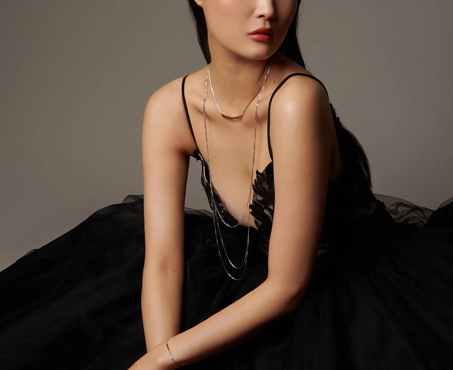 Atelium Three Strand Mixed Metal Necklace