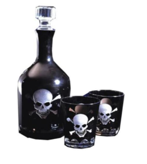 JJ Home Skull Decanter Set