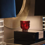 Thompson Ferrier Ruby Red Glass Buddha Candle