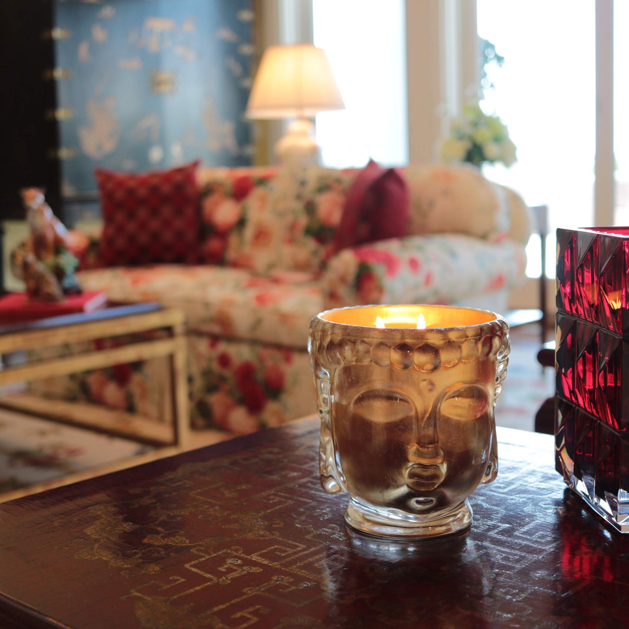 Thompson Ferrier Clear Glass Buddha Candle